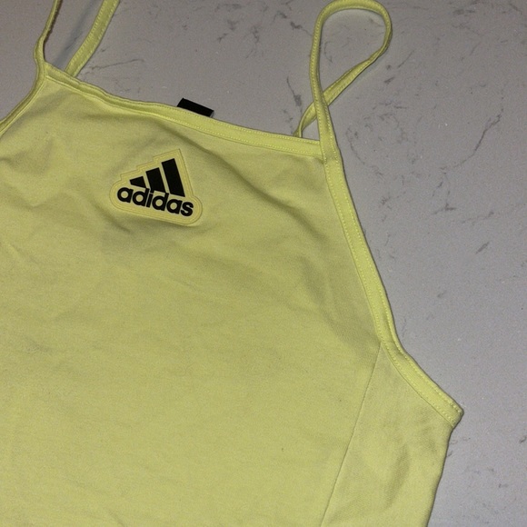 Adidas Lime Green Cropped Athletic Top - Picture 6 of 11